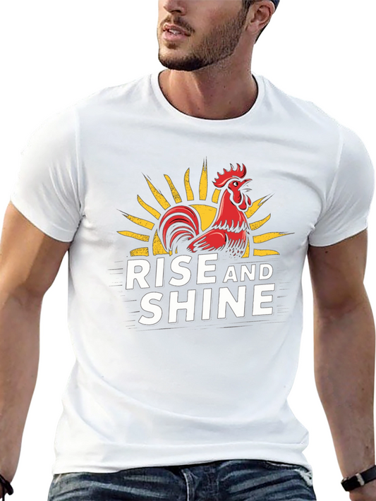 Rise and Shine Rooster Graphic Tee - Black