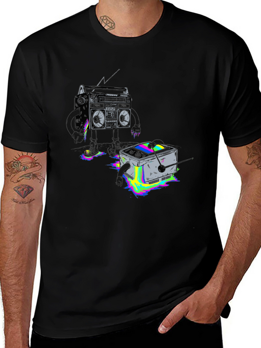 Retro Boombox vs. Cube T-Shirt
