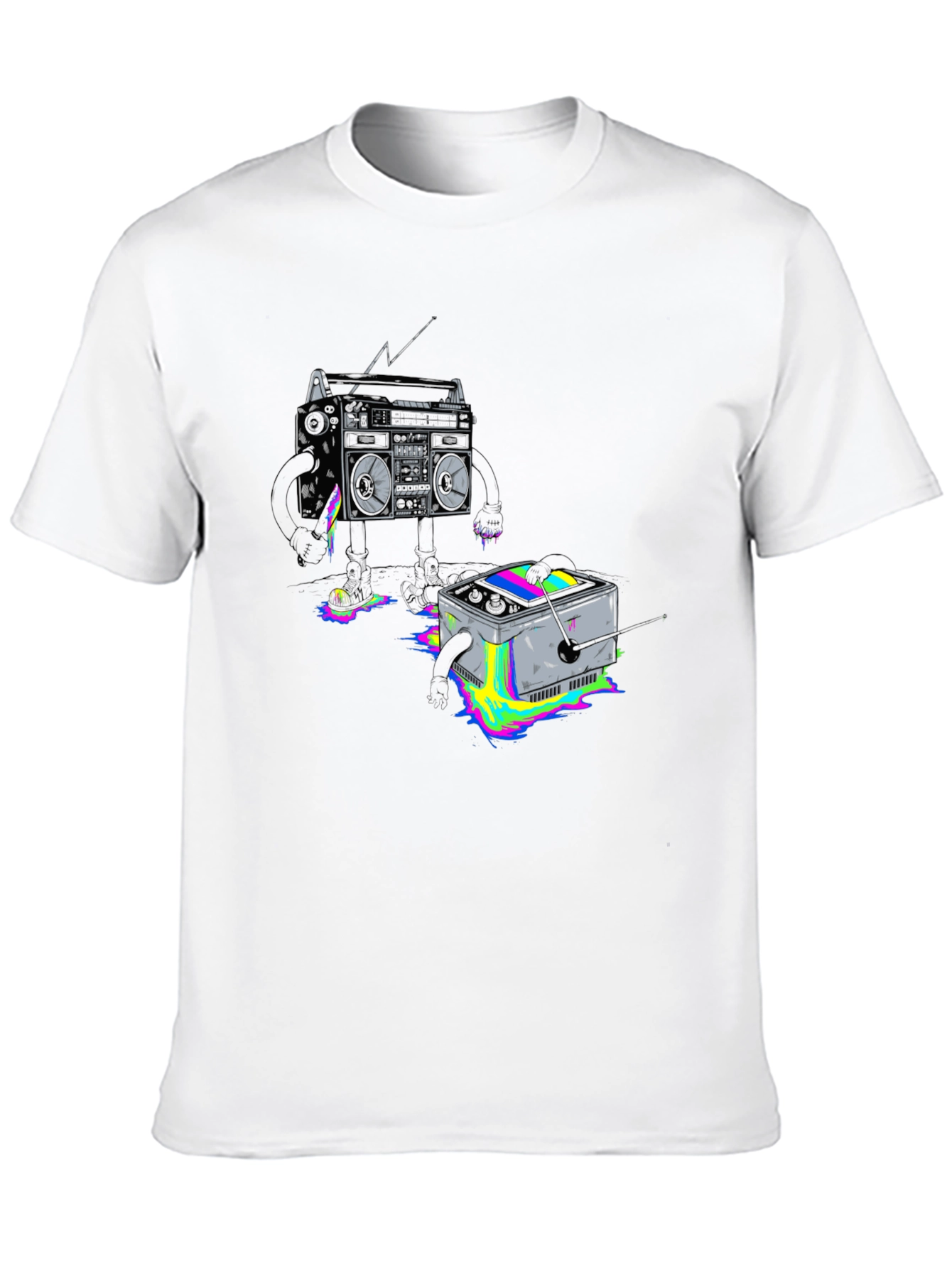 Retro Boombox vs. Cube T-Shirt