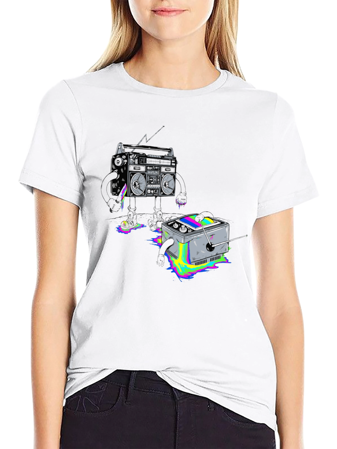 Retro Boombox vs. Cube T-Shirt