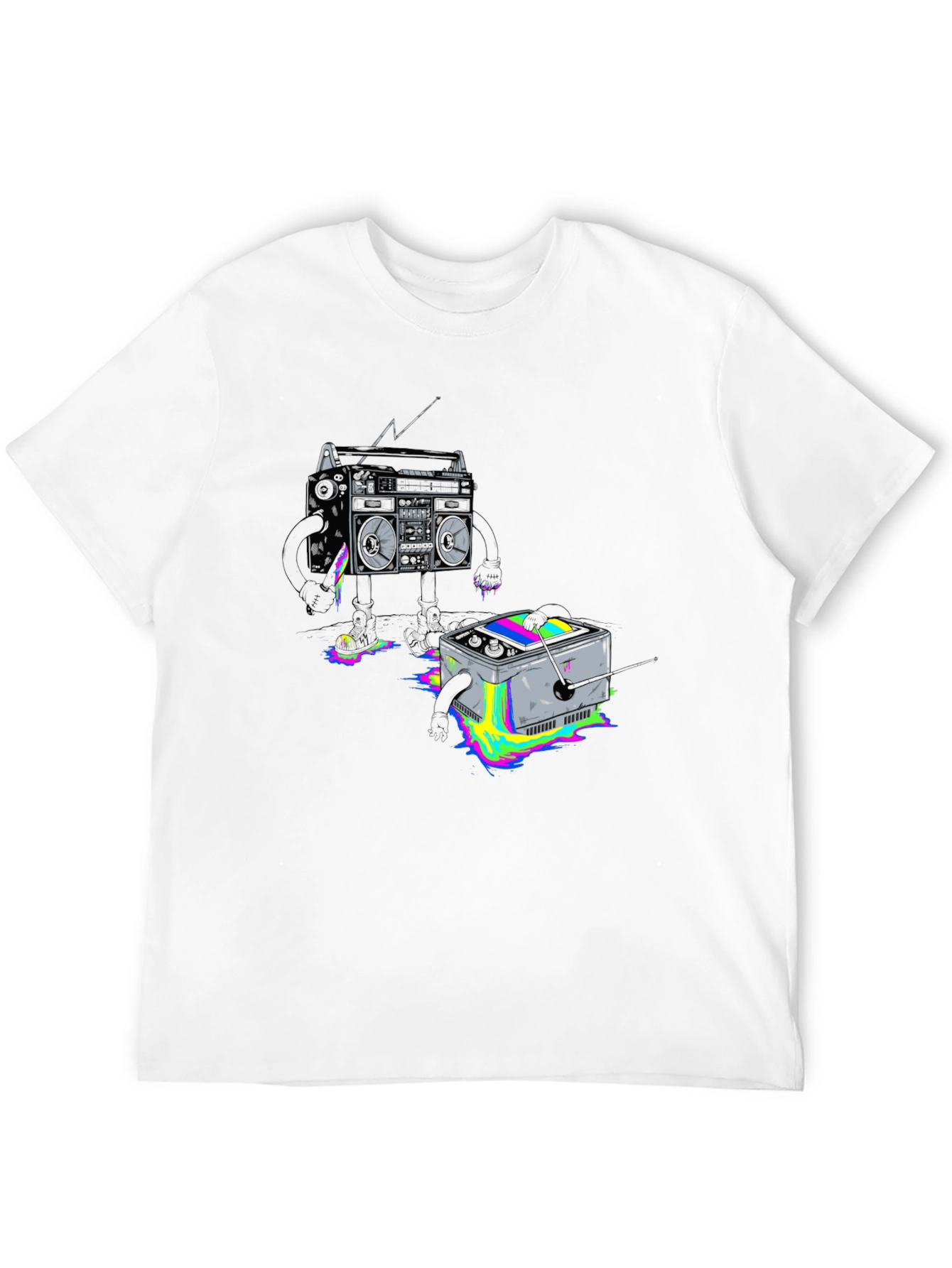 Retro Boombox vs. Cube T-Shirt