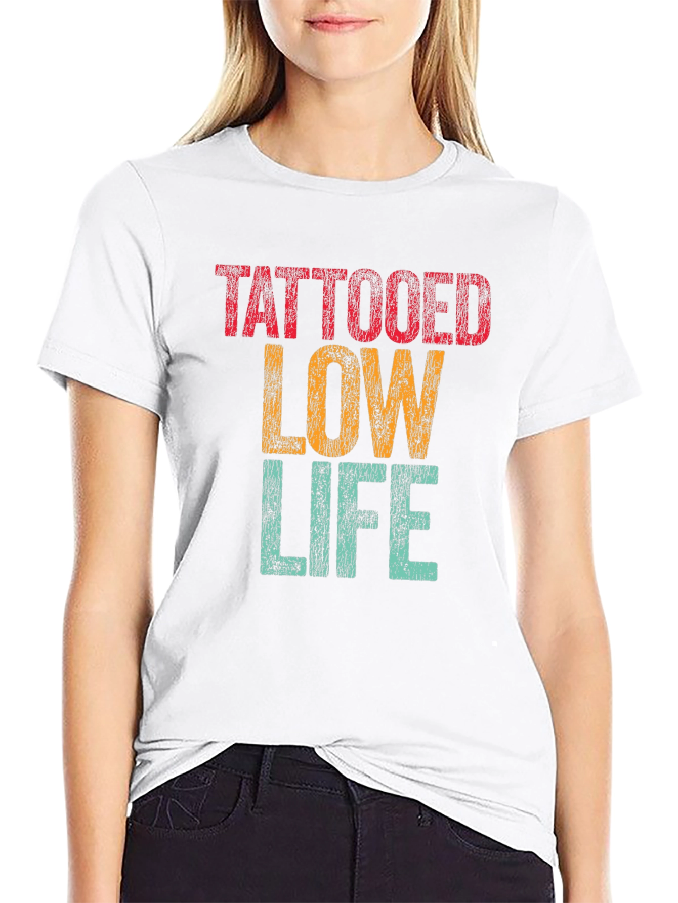 Tattooed Low Life Graphic T-Shirt - Novelty Tee