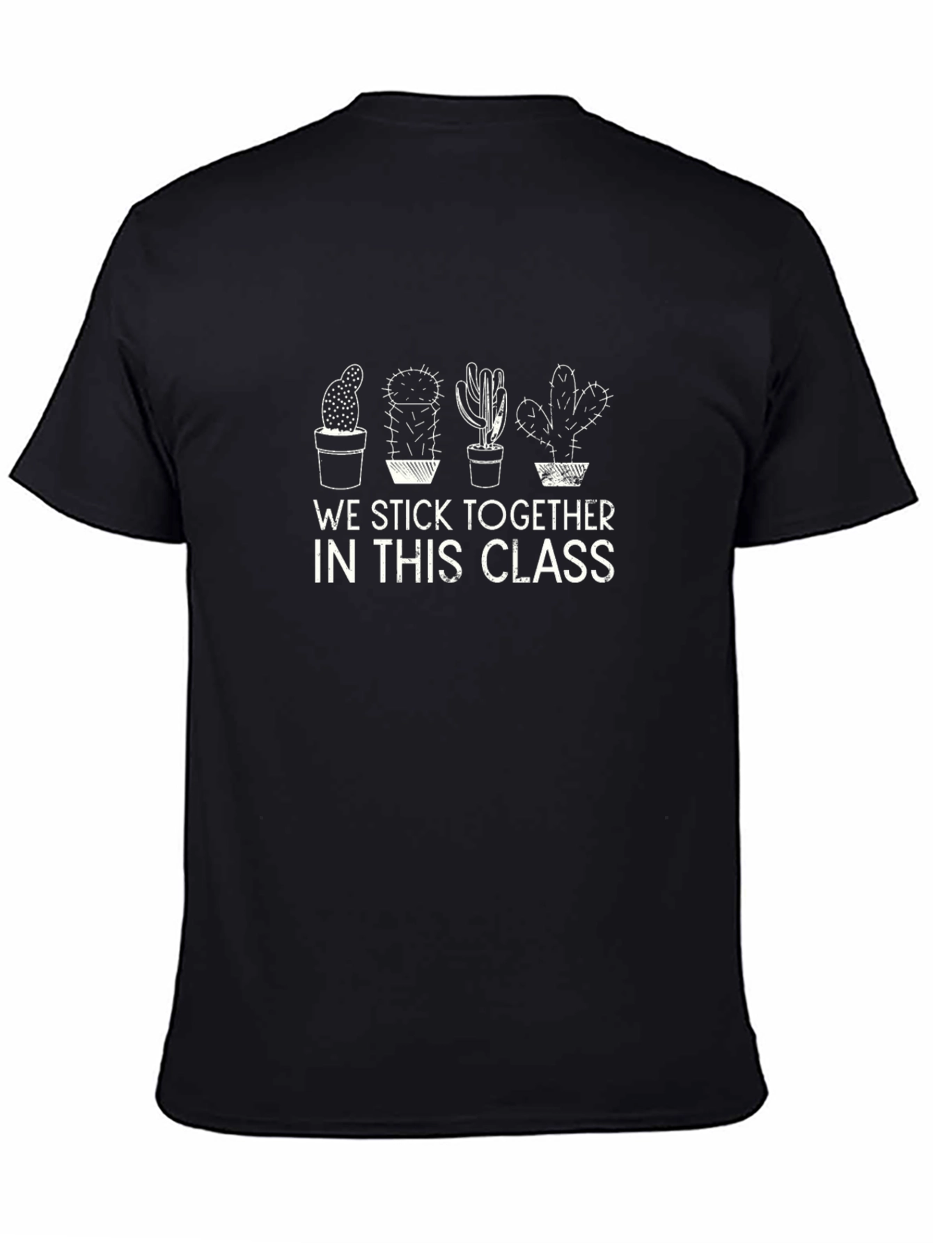 Cactus Graphic T-Shirt - We Stick Together Black Tee