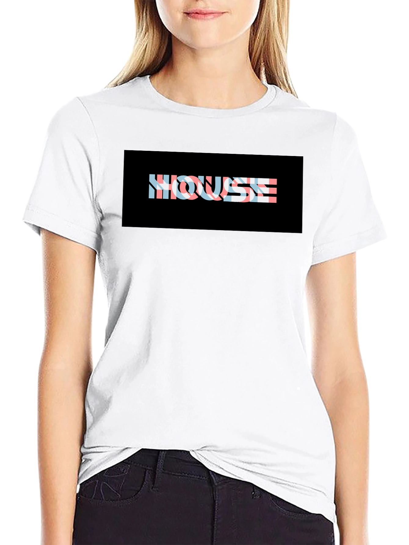 Black HOUSE Graphic Print T-Shirt