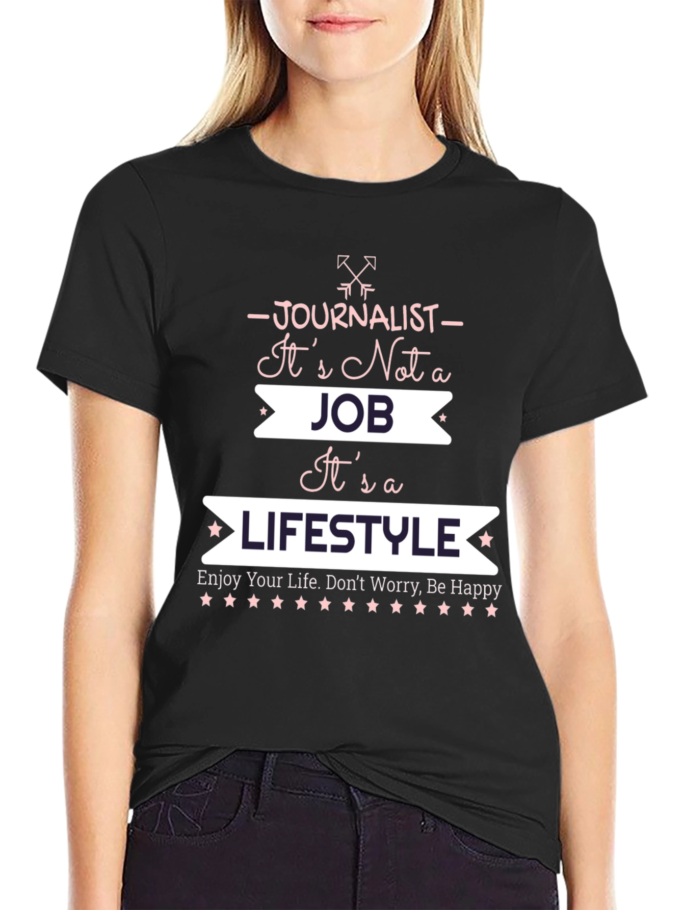 Journalist Lifestyle Graphic T-Shirt - Black
