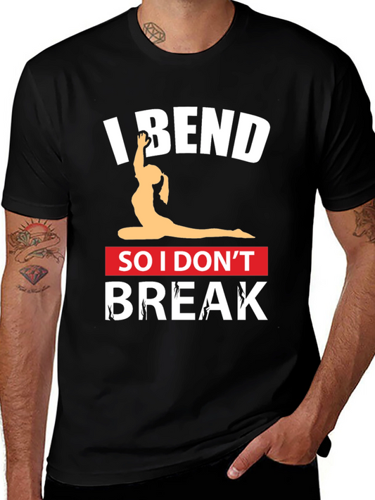 I Bend So I Dont Break Black Yoga T-Shirt