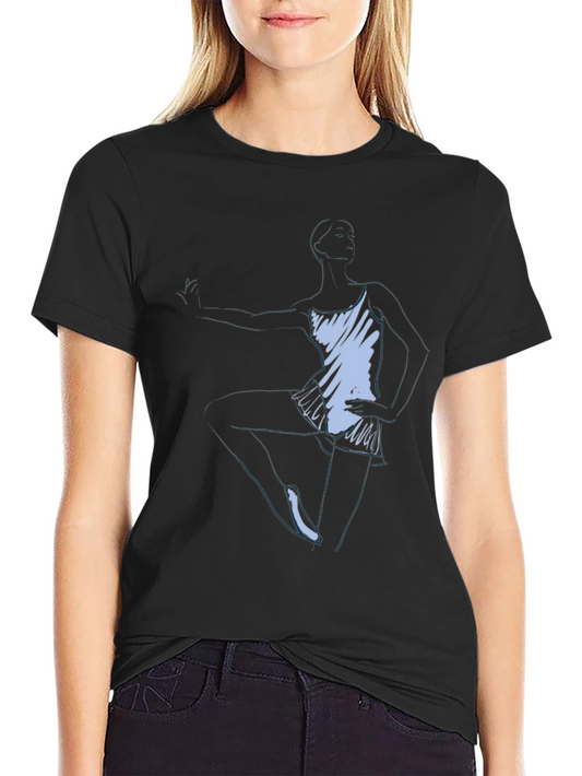 Abstract Figure Graphic Tee - Black
