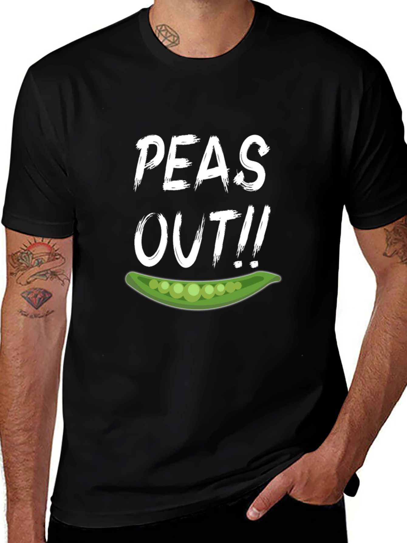 Peas Out Graphic T-Shirt - Funny Novelty Tee