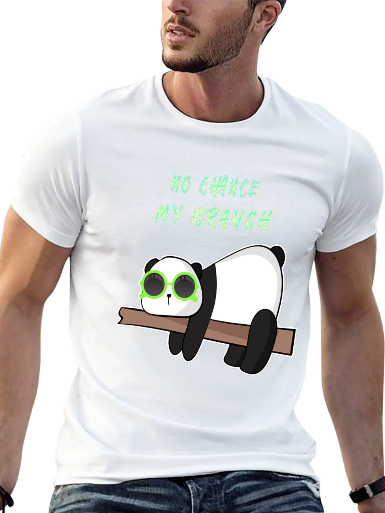 Lazy Panda on Branch Graphic T-Shirt