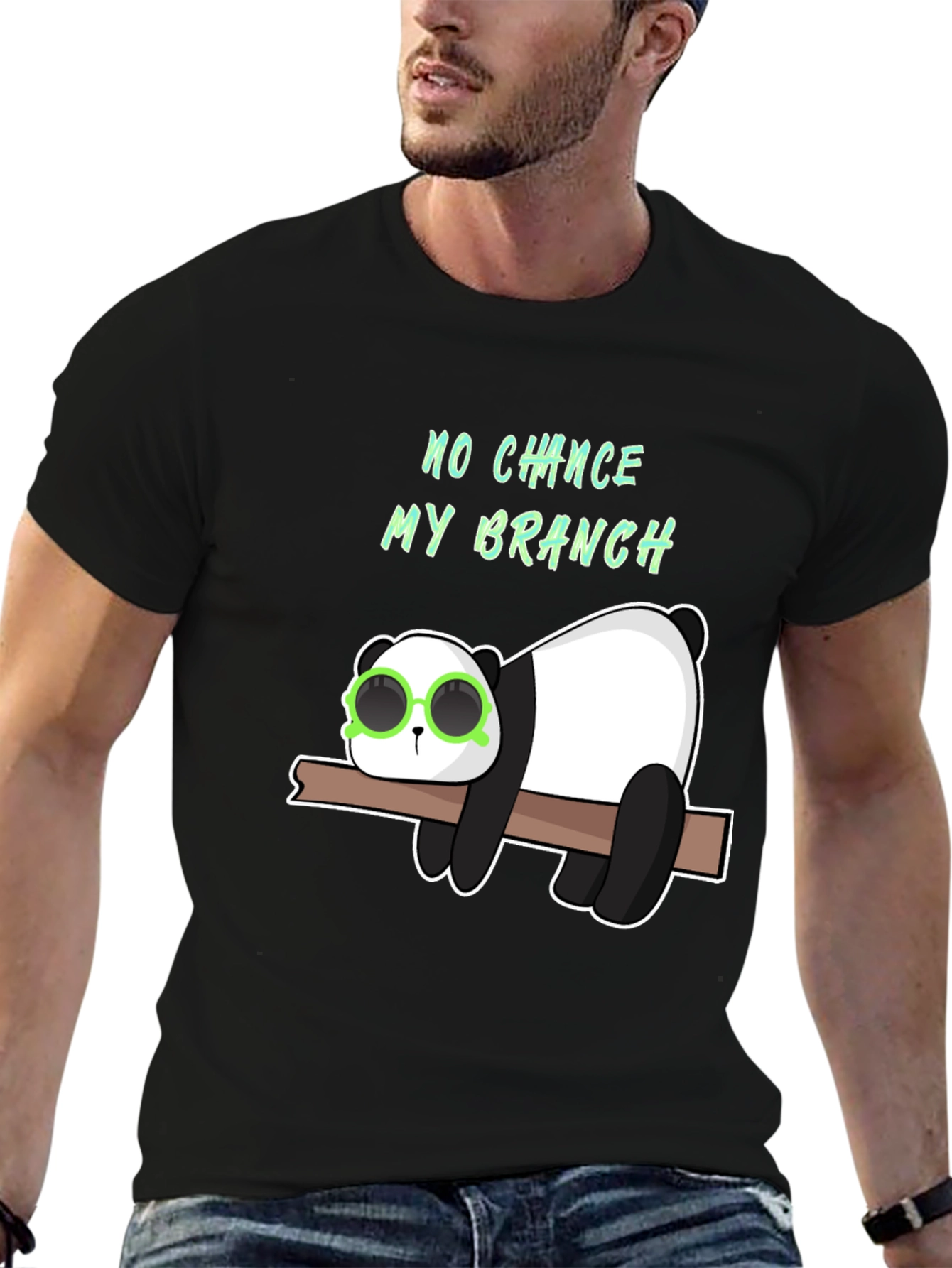 Lazy Panda on Branch Graphic T-Shirt