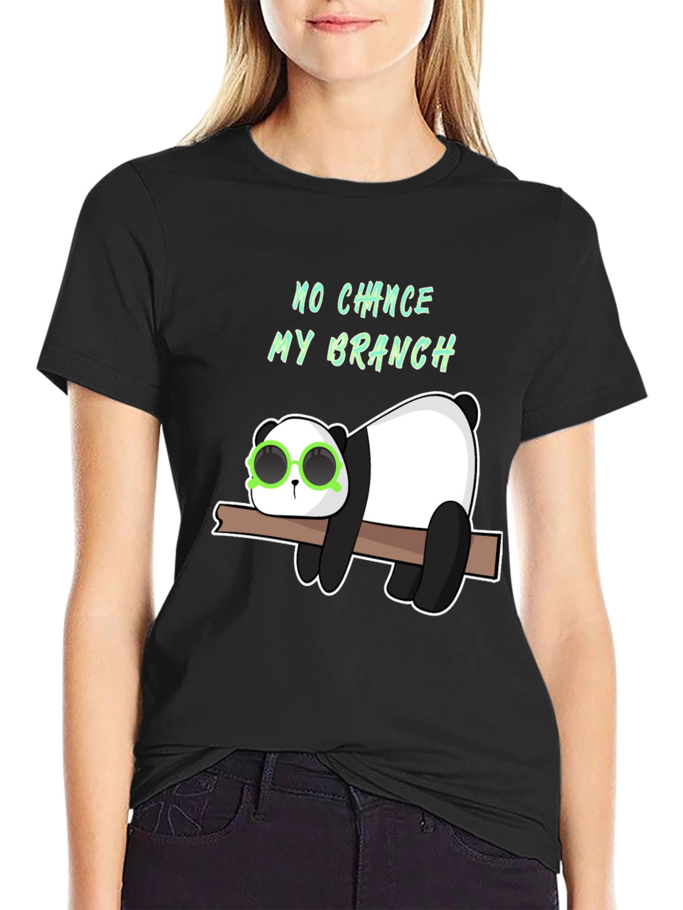 Lazy Panda on Branch Graphic T-Shirt
