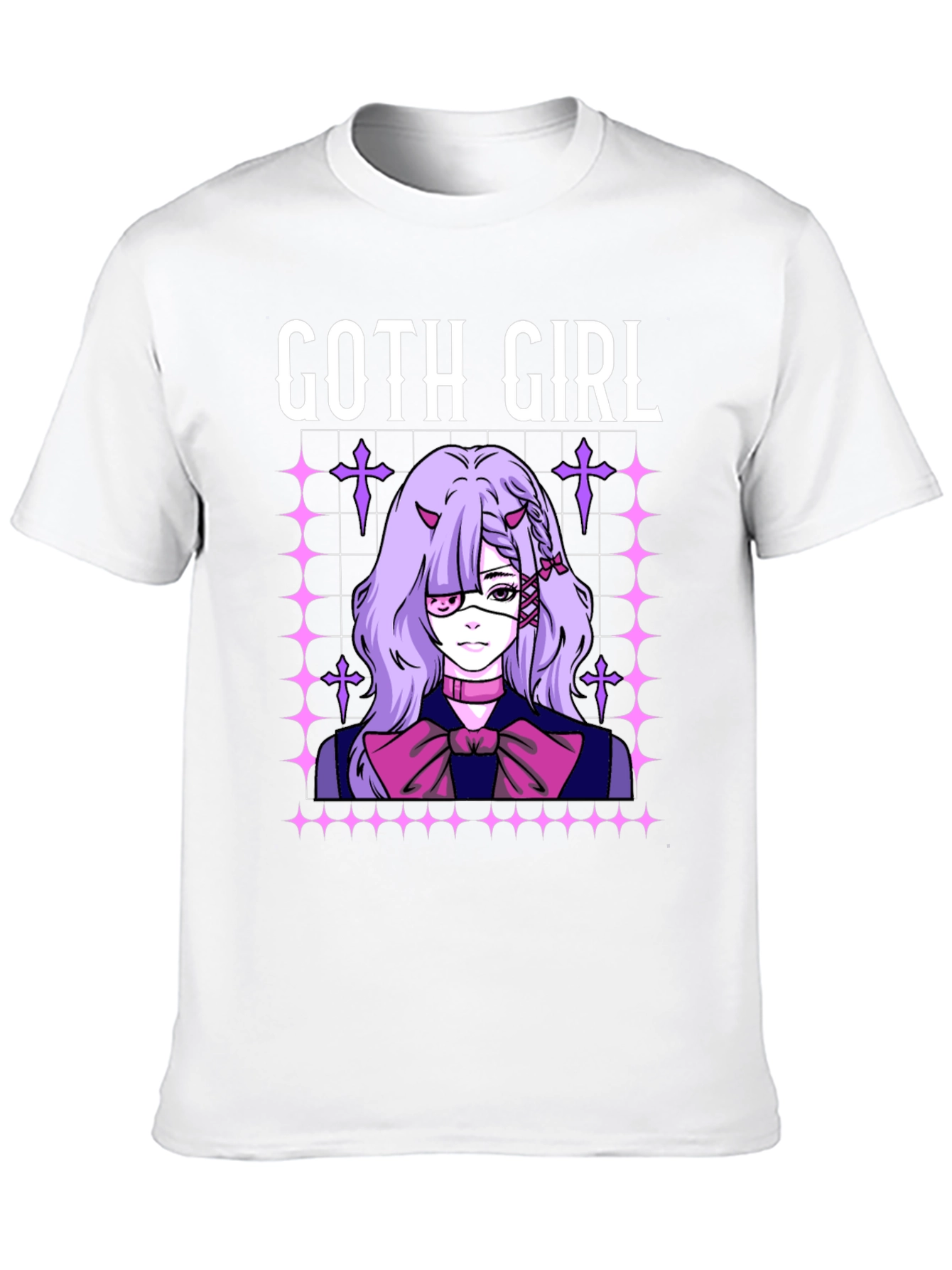 Goth Girl Anime T-Shirt - Black