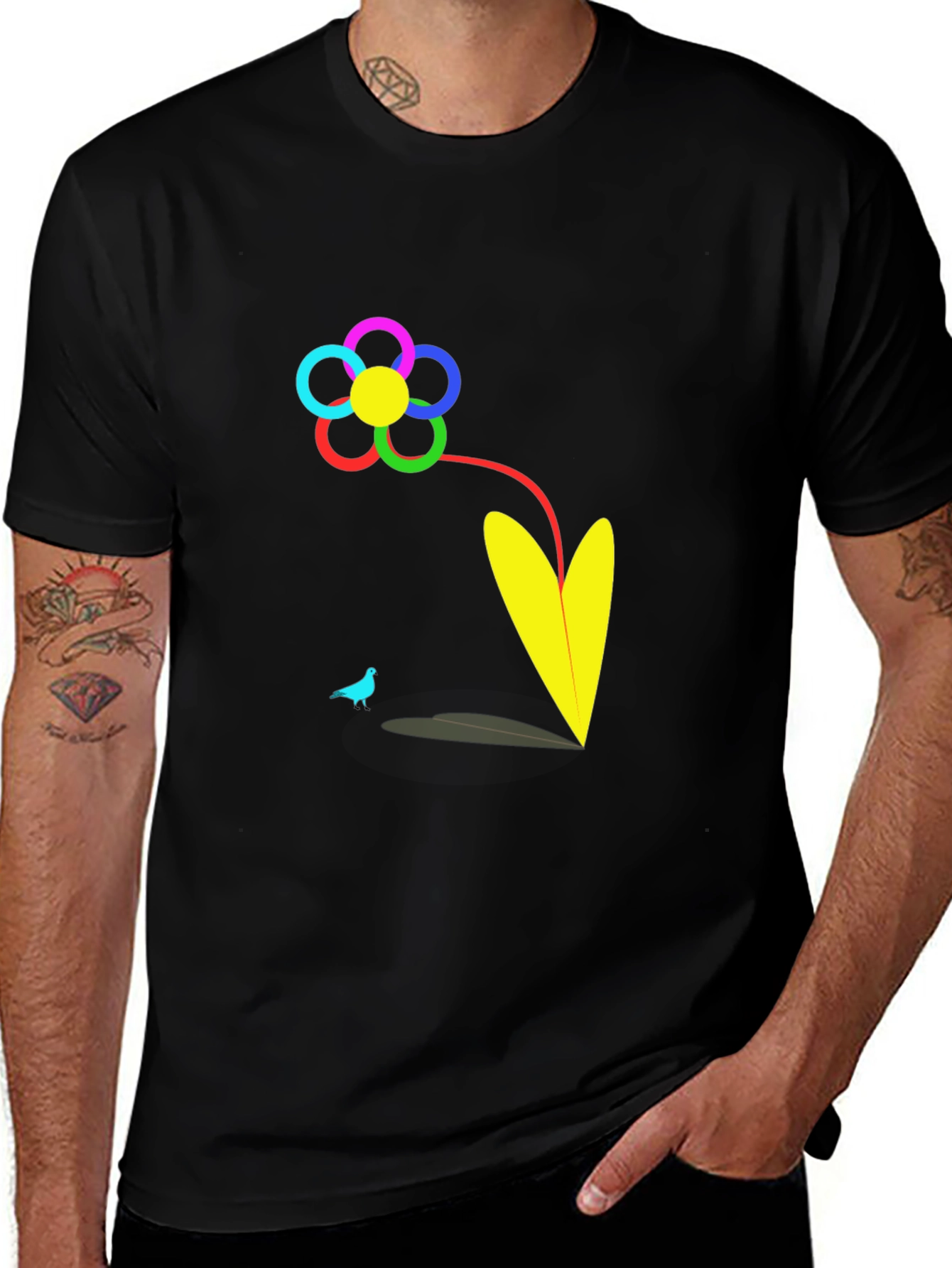 Vibrant Flower Graphic T-Shirt