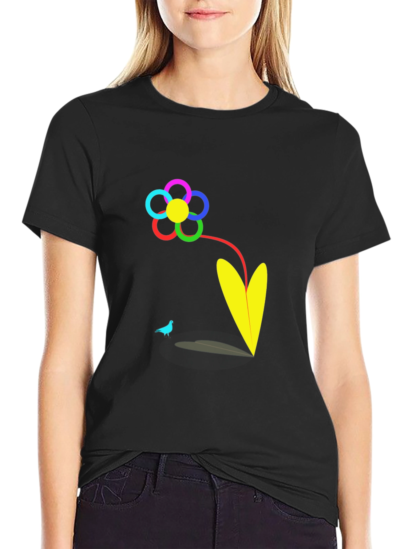 Vibrant Flower Graphic T-Shirt