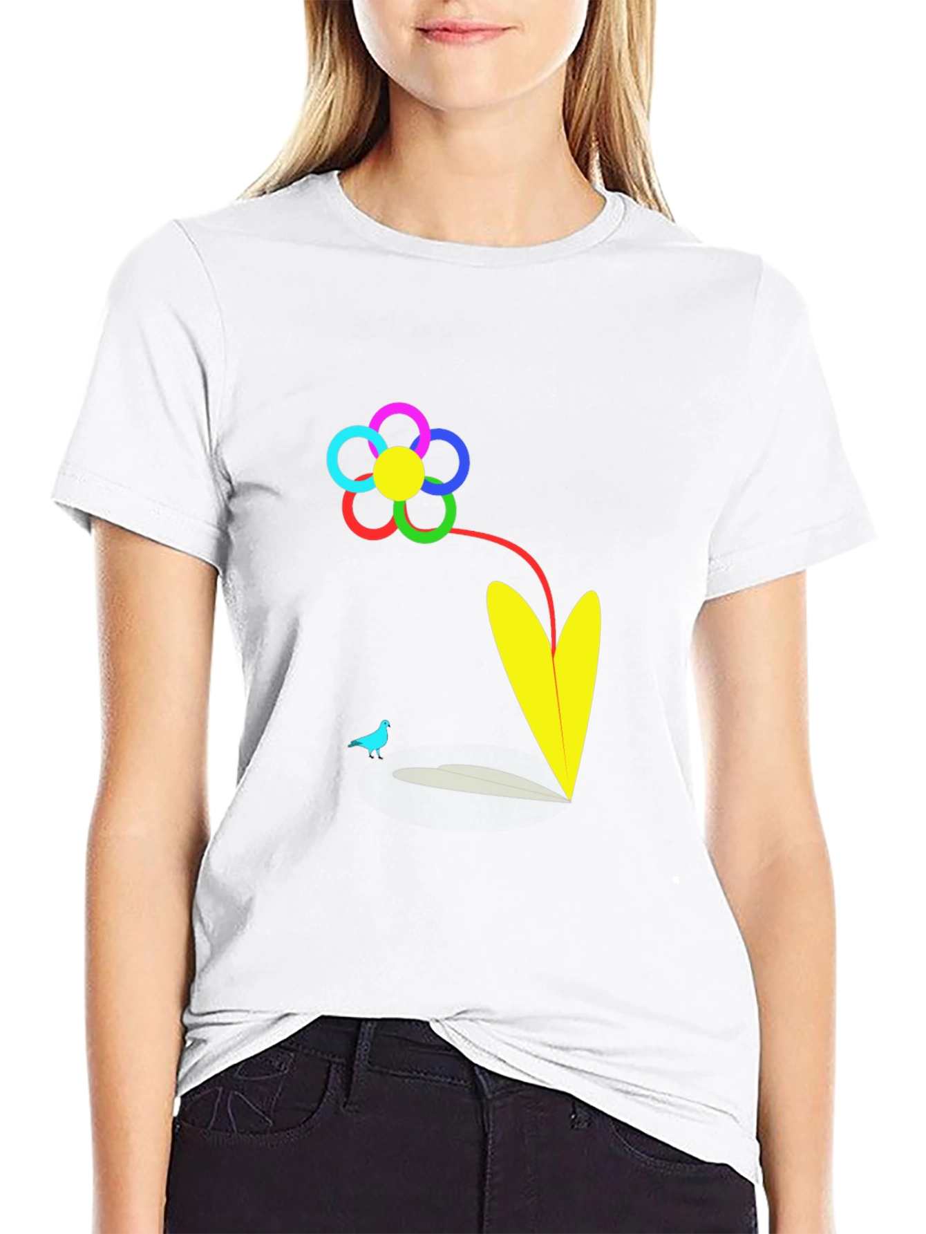 Vibrant Flower Graphic T-Shirt