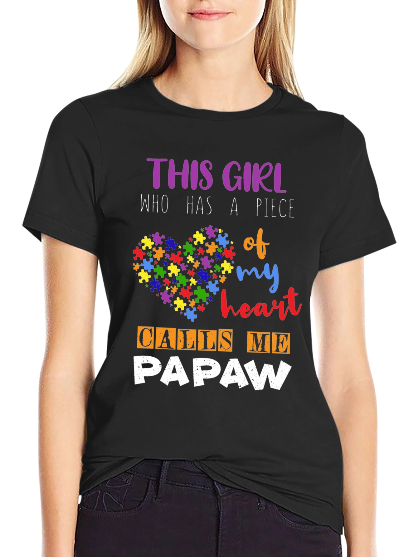 This Girl Calls Me PAPAW Autism Awareness T-Shirt