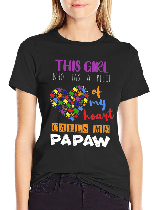 This Girl Calls Me PAPAW Autism Awareness T-Shirt