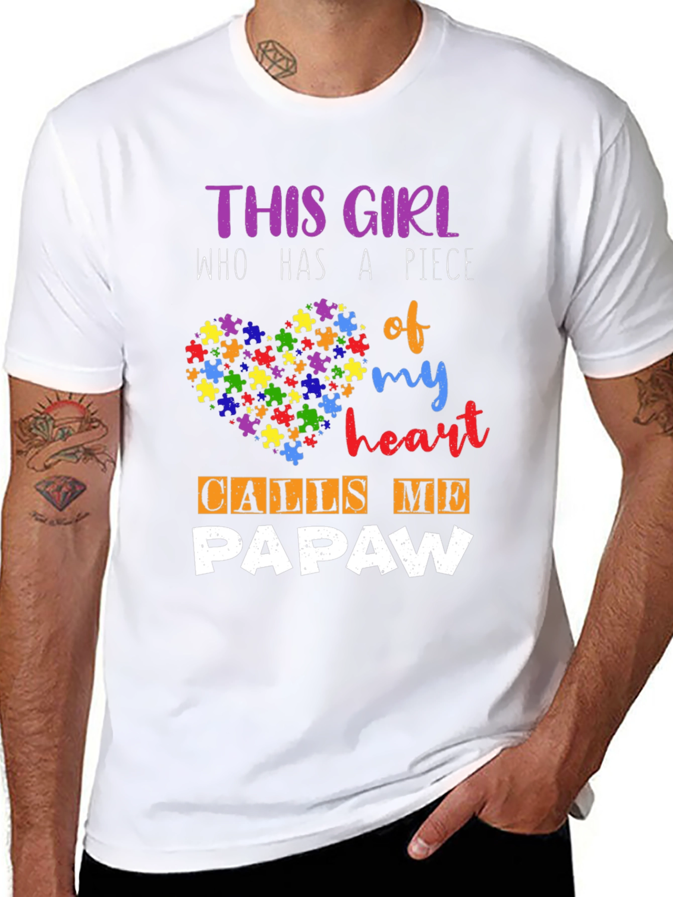 This Girl Calls Me PAPAW Autism Awareness T-Shirt