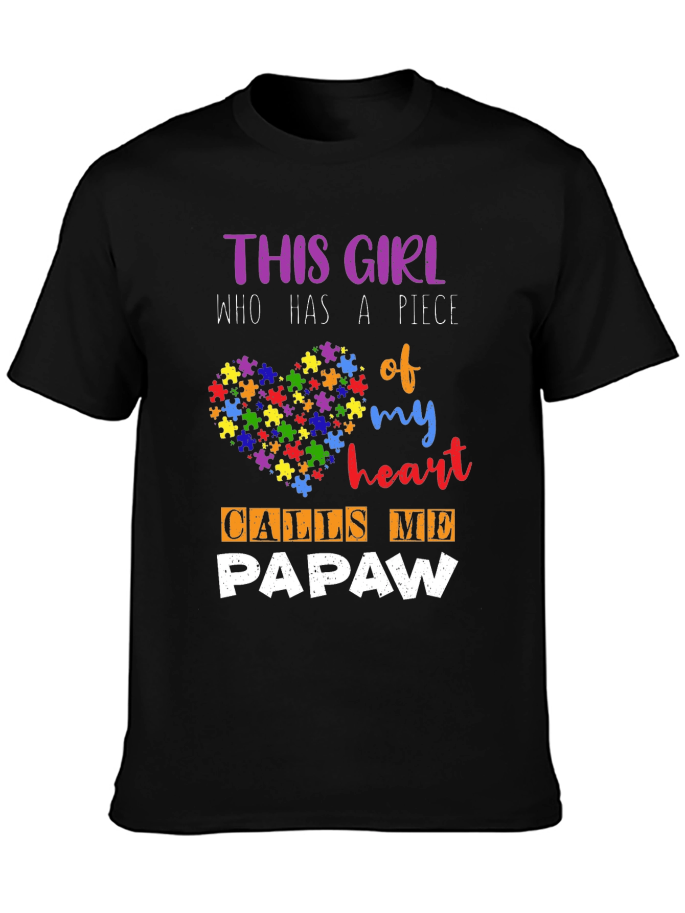 This Girl Calls Me PAPAW Autism Awareness T-Shirt
