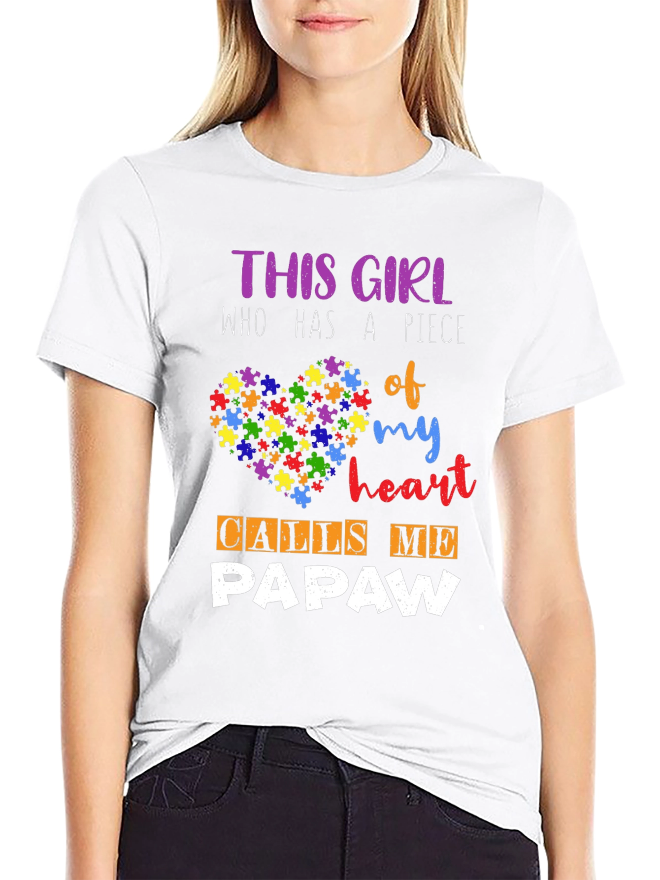 This Girl Calls Me PAPAW Autism Awareness T-Shirt