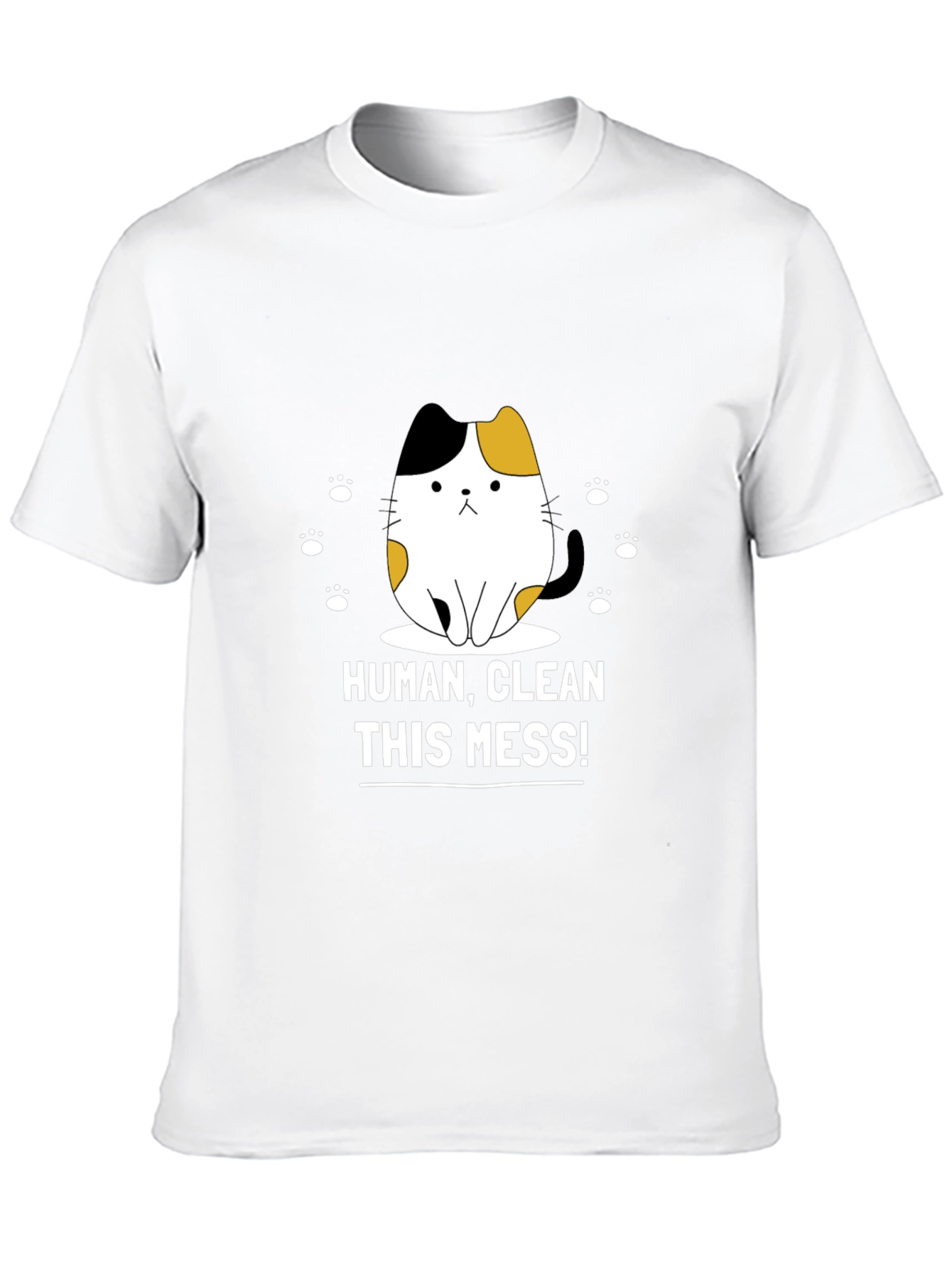Funny Cat Graphic T-Shirt - Clean This Mess!