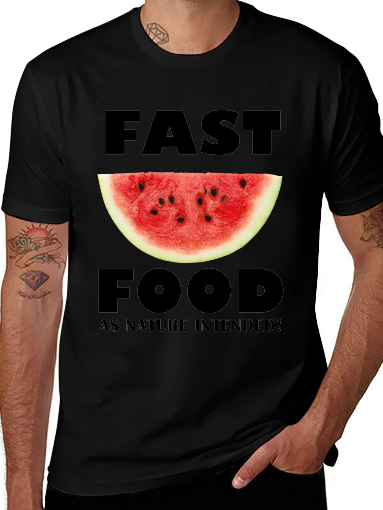 Fast Food Watermelon Graphic T-Shirt