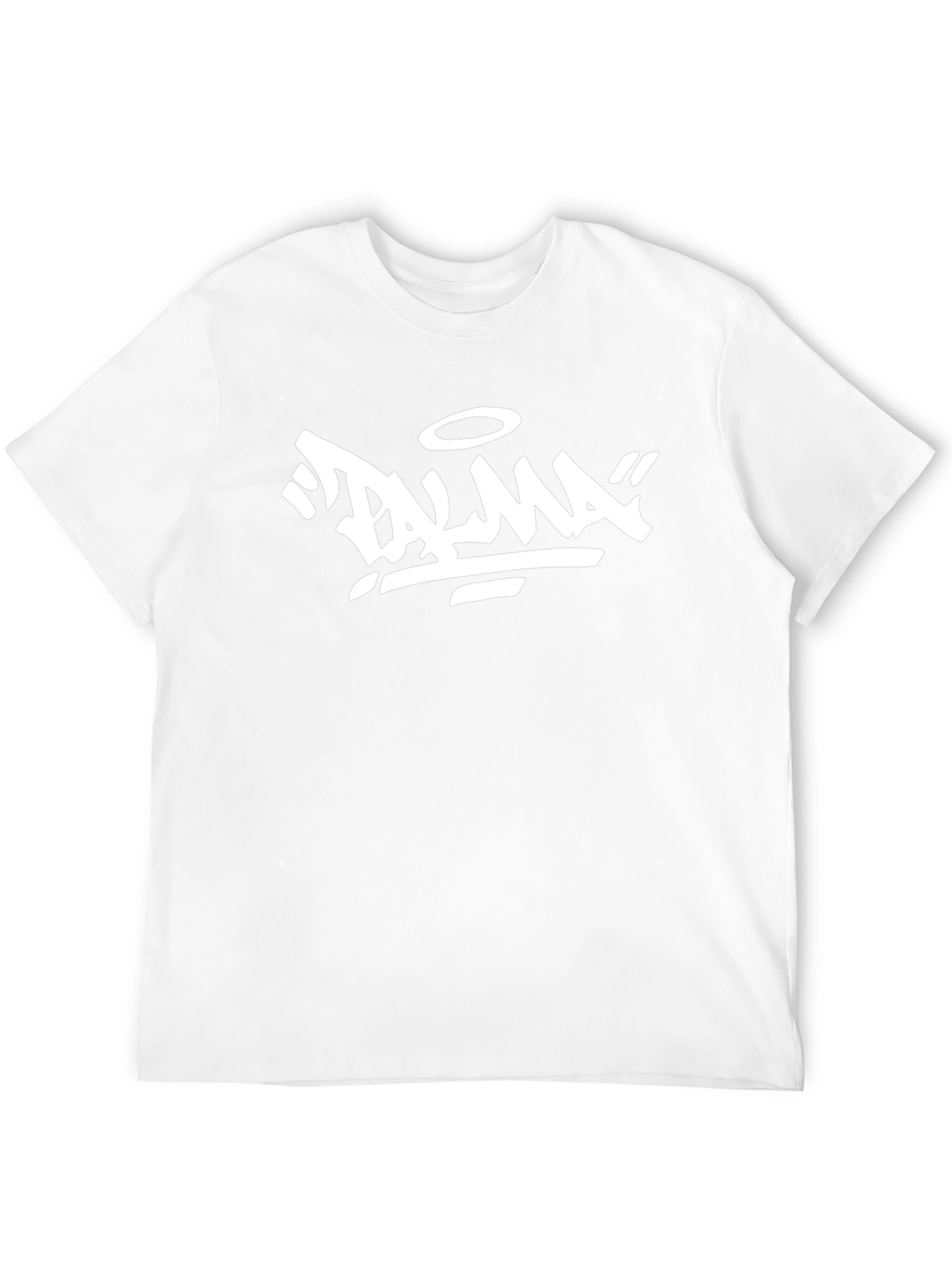 Black T-Shirt with White Palma Graphic