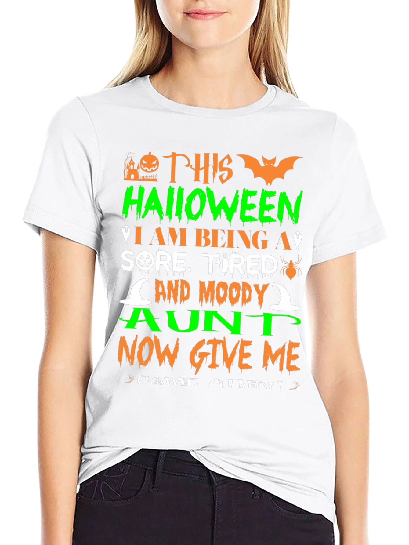 Halloween Aunt T-Shirt: Sore Tired & Moody