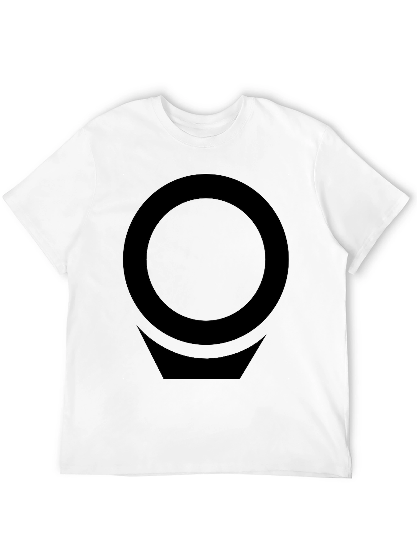 Modern Graphic T-Shirt - Black Circle & Chevron Design