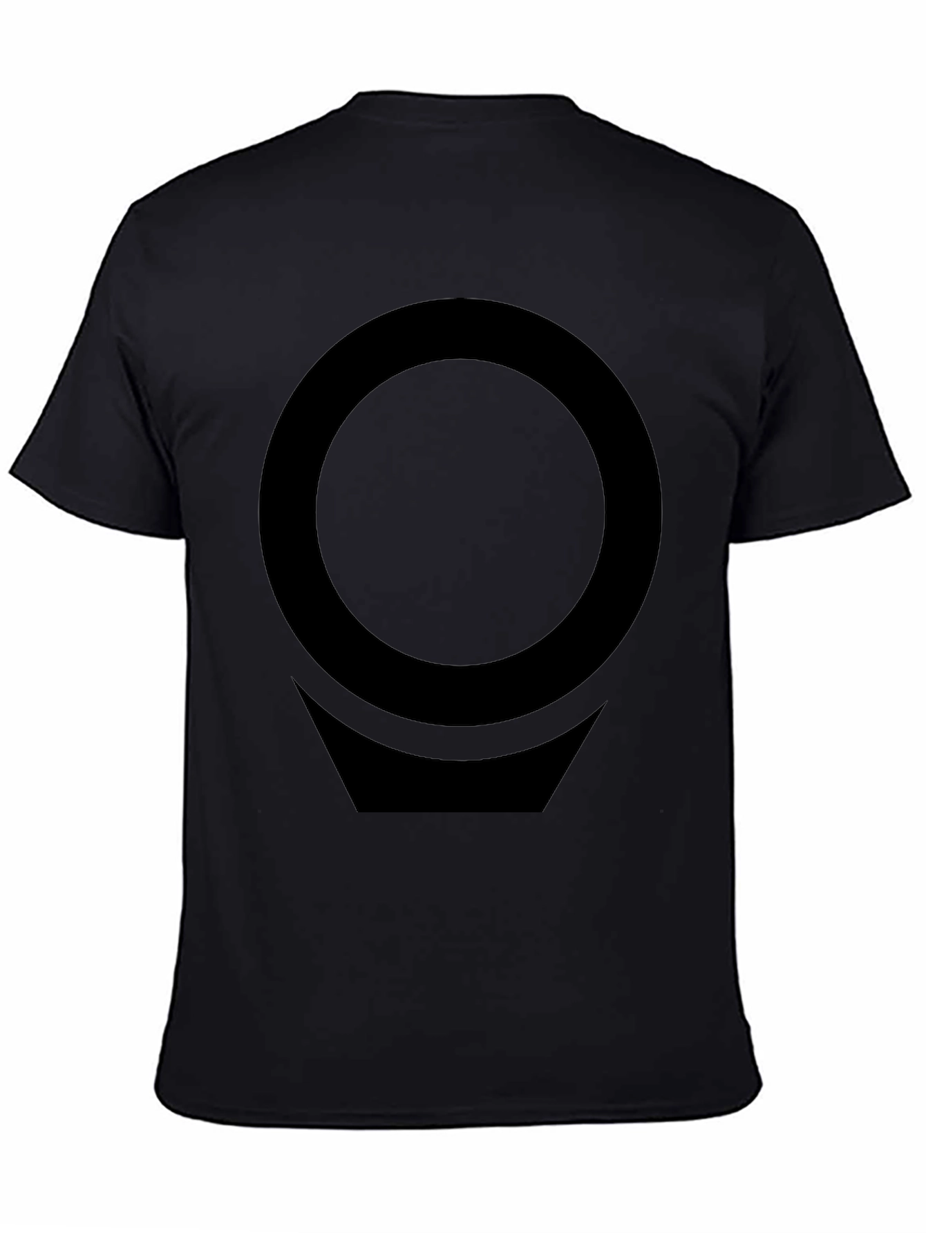 Modern Graphic T-Shirt - Black Circle & Chevron Design