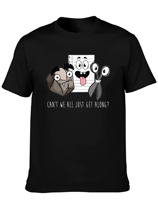 Rock Paper Scissors T-Shirt - Cant We All Get Along?