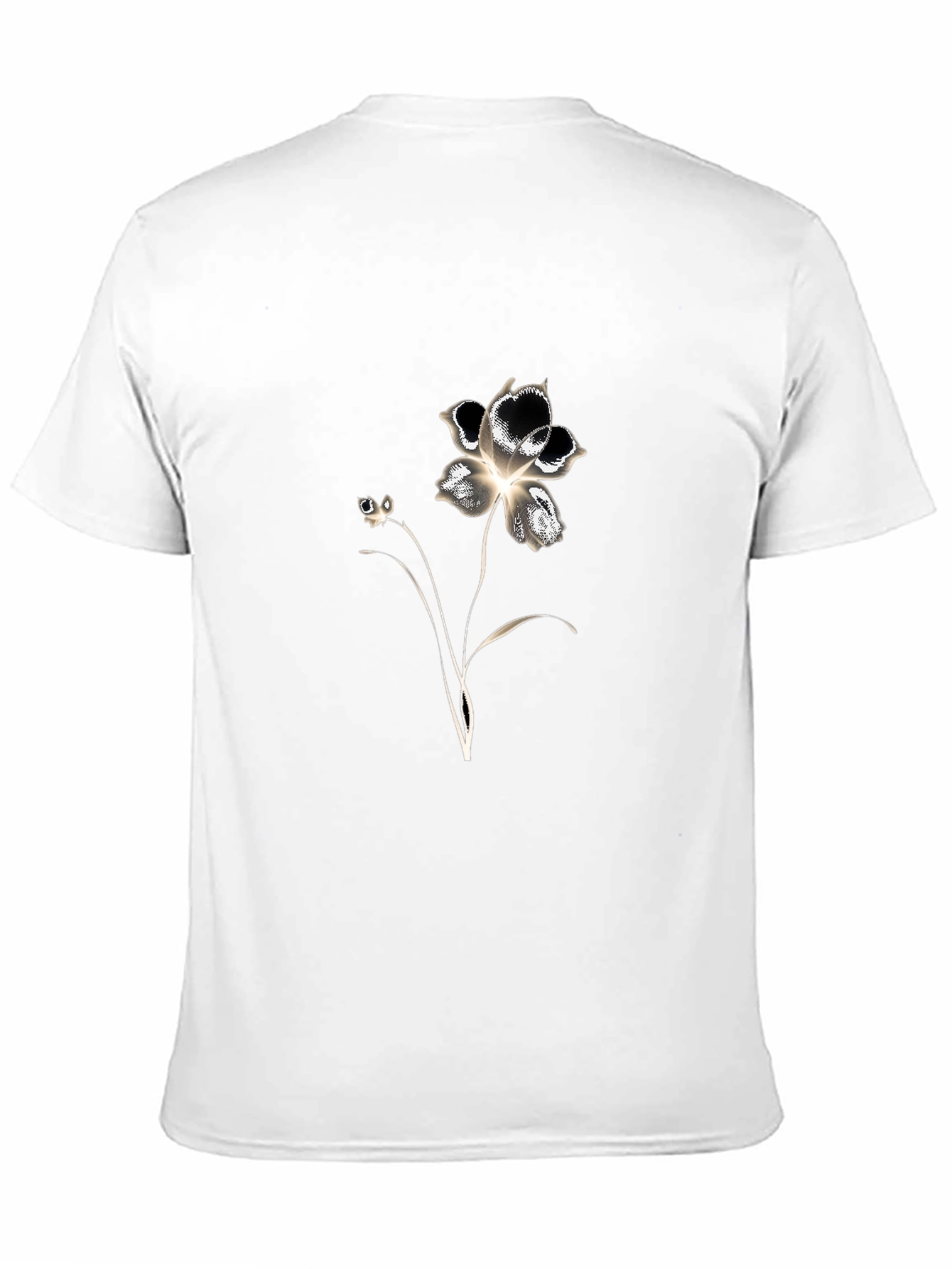 Floral Graphic Tee - Black Cotton Blend