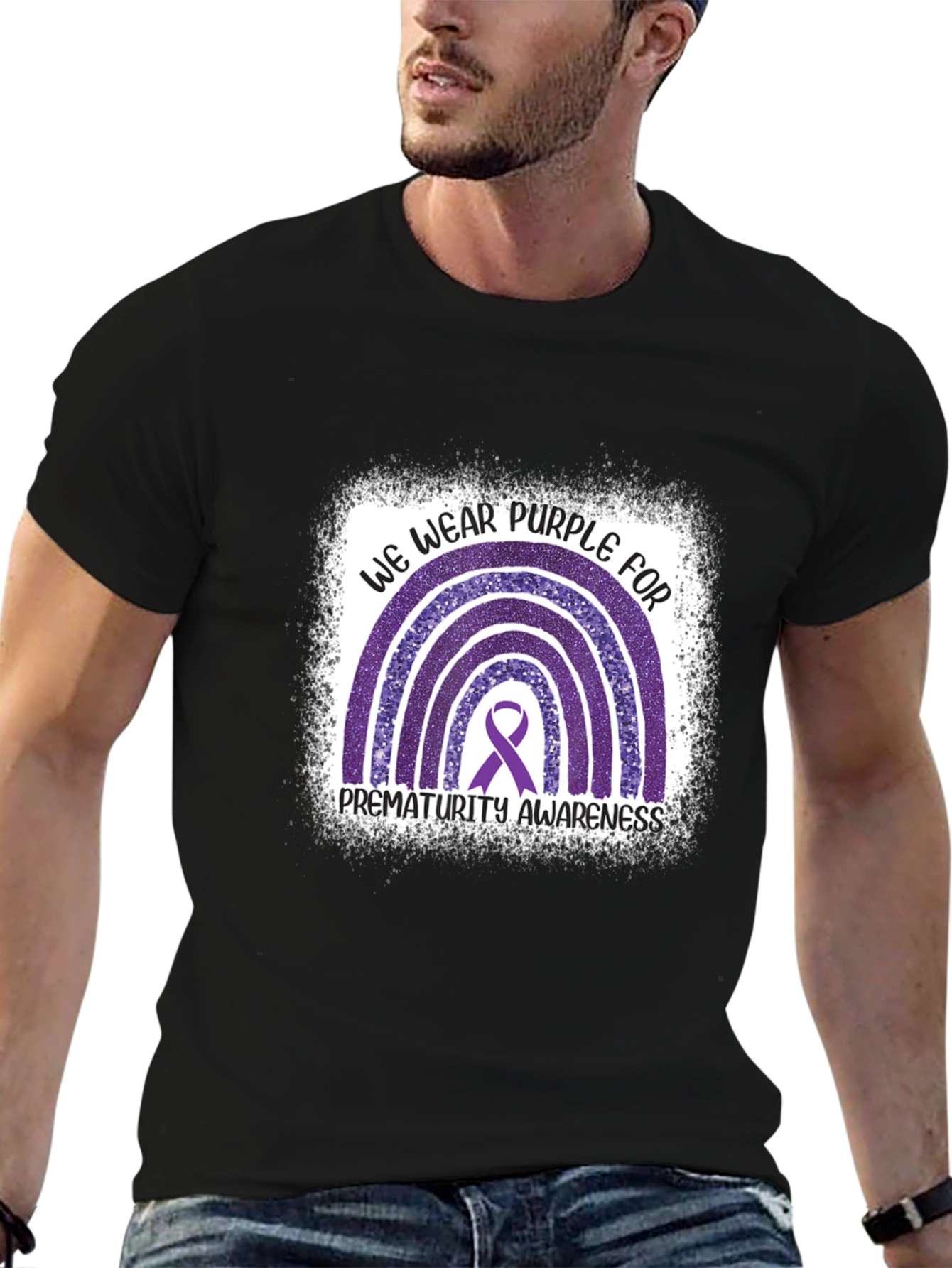 Prematurity Awareness Purple Rainbow T-Shirt