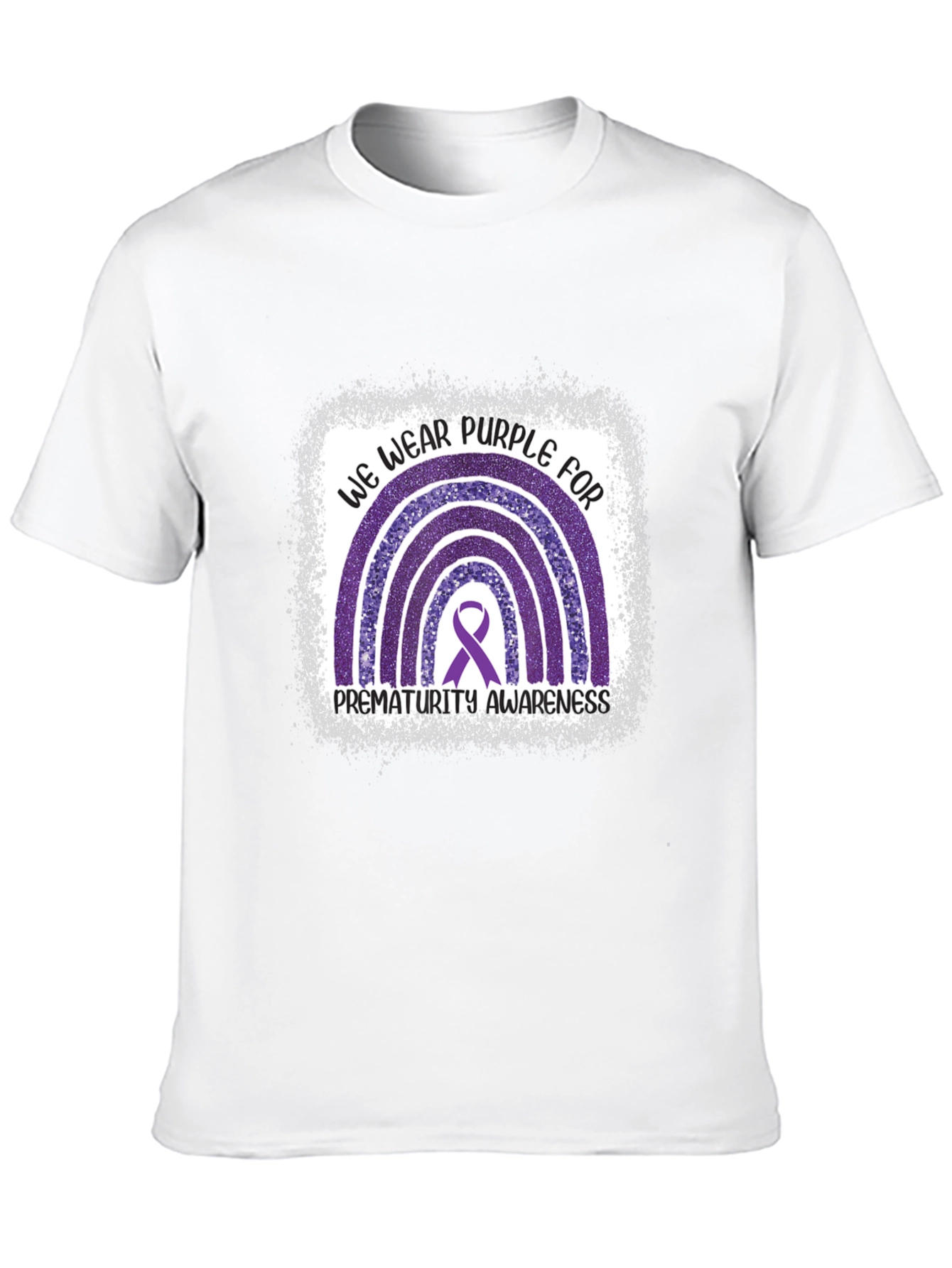 Prematurity Awareness Purple Rainbow T-Shirt