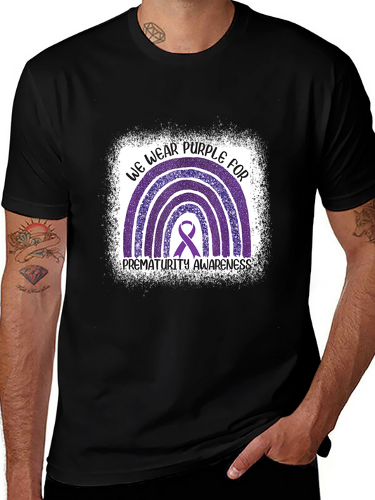 Prematurity Awareness Purple Rainbow T-Shirt