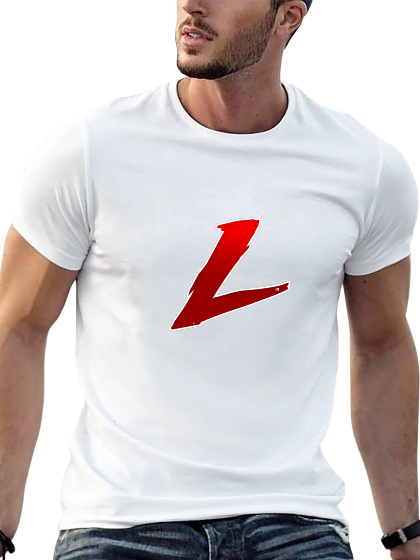 Red L Graphic Black T-Shirt