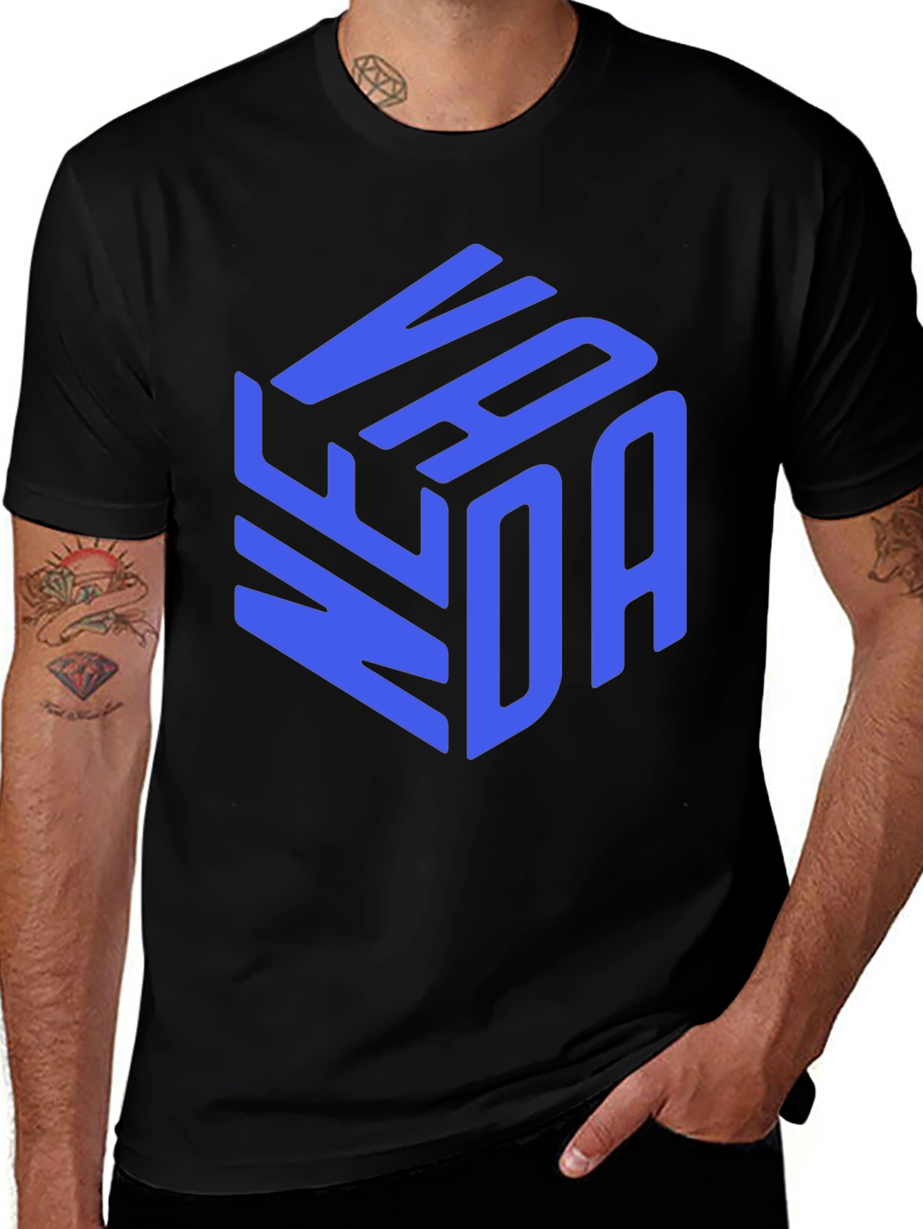 Stylish VANDA Graphic Print Black T-Shirt