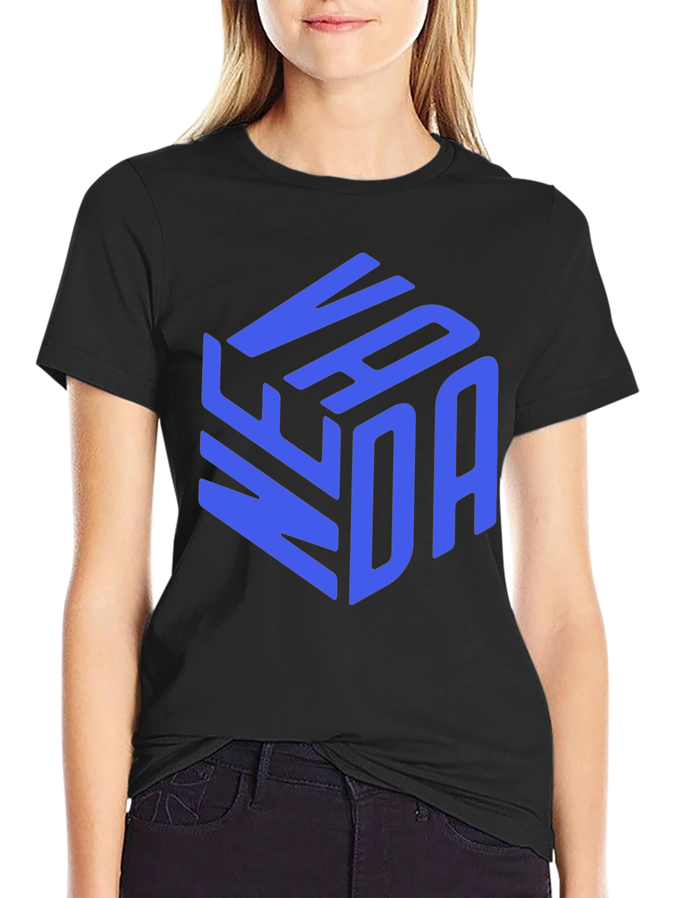 Stylish VANDA Graphic Print Black T-Shirt