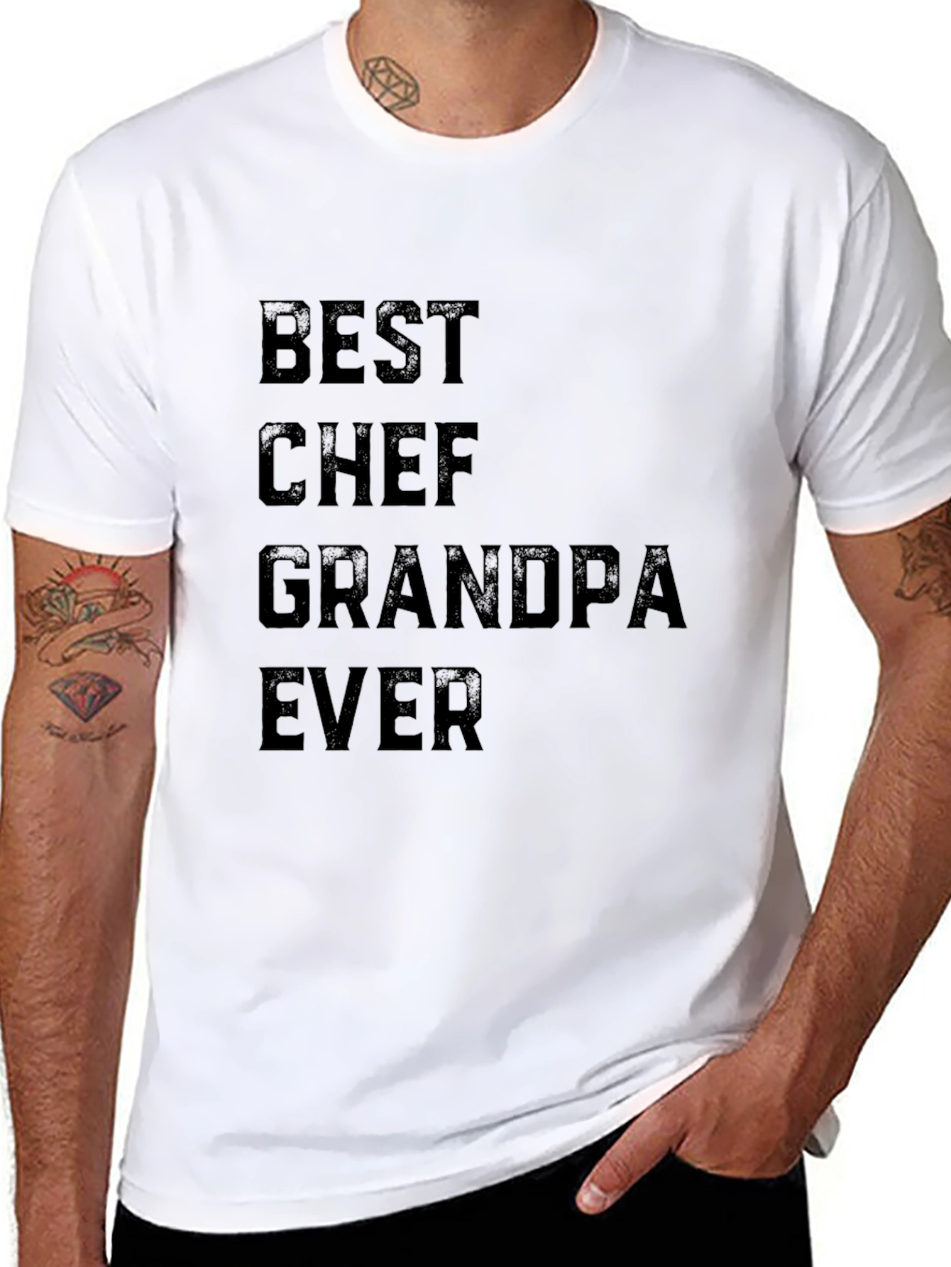Best Chef Grandpa Ever Black T-Shirt