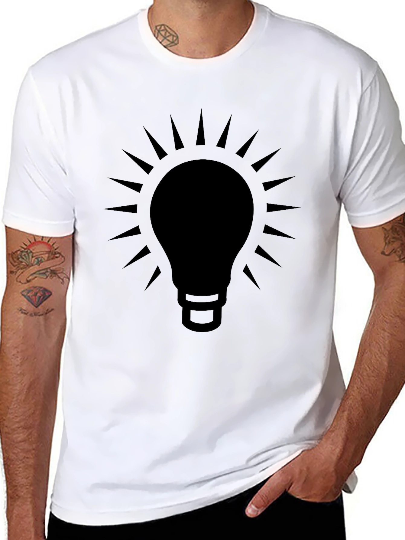 Idea Bulb Graphic Tee - Modern Black T-Shirt