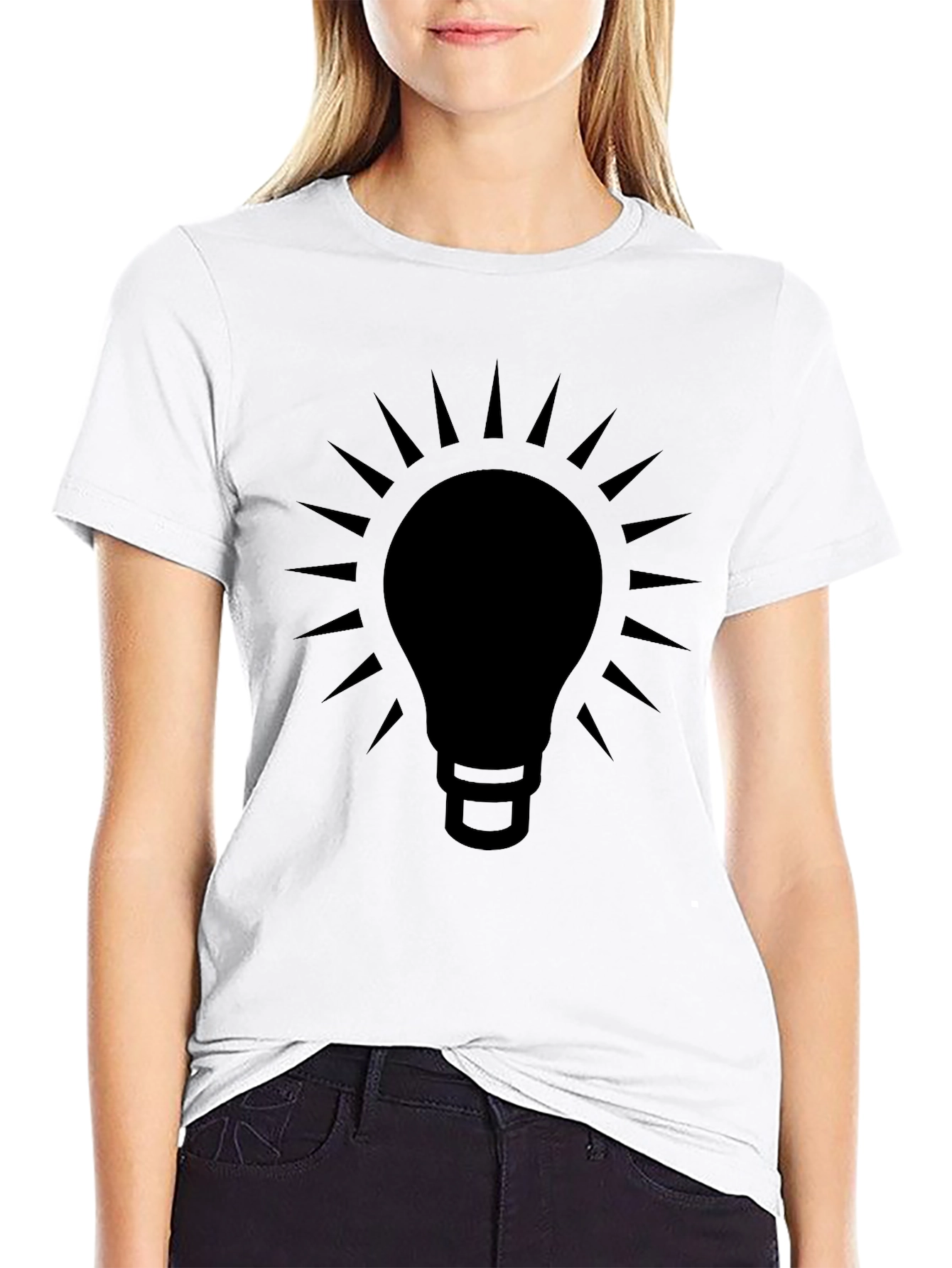 Idea Bulb Graphic Tee - Modern Black T-Shirt