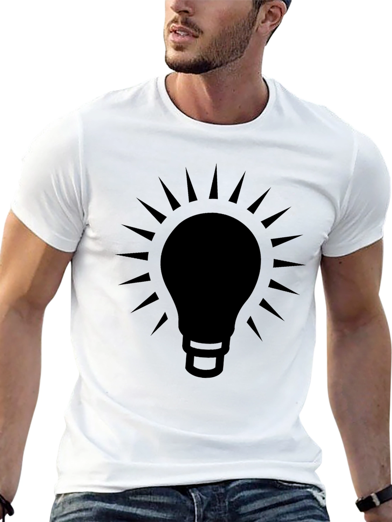 Idea Bulb Graphic Tee - Modern Black T-Shirt