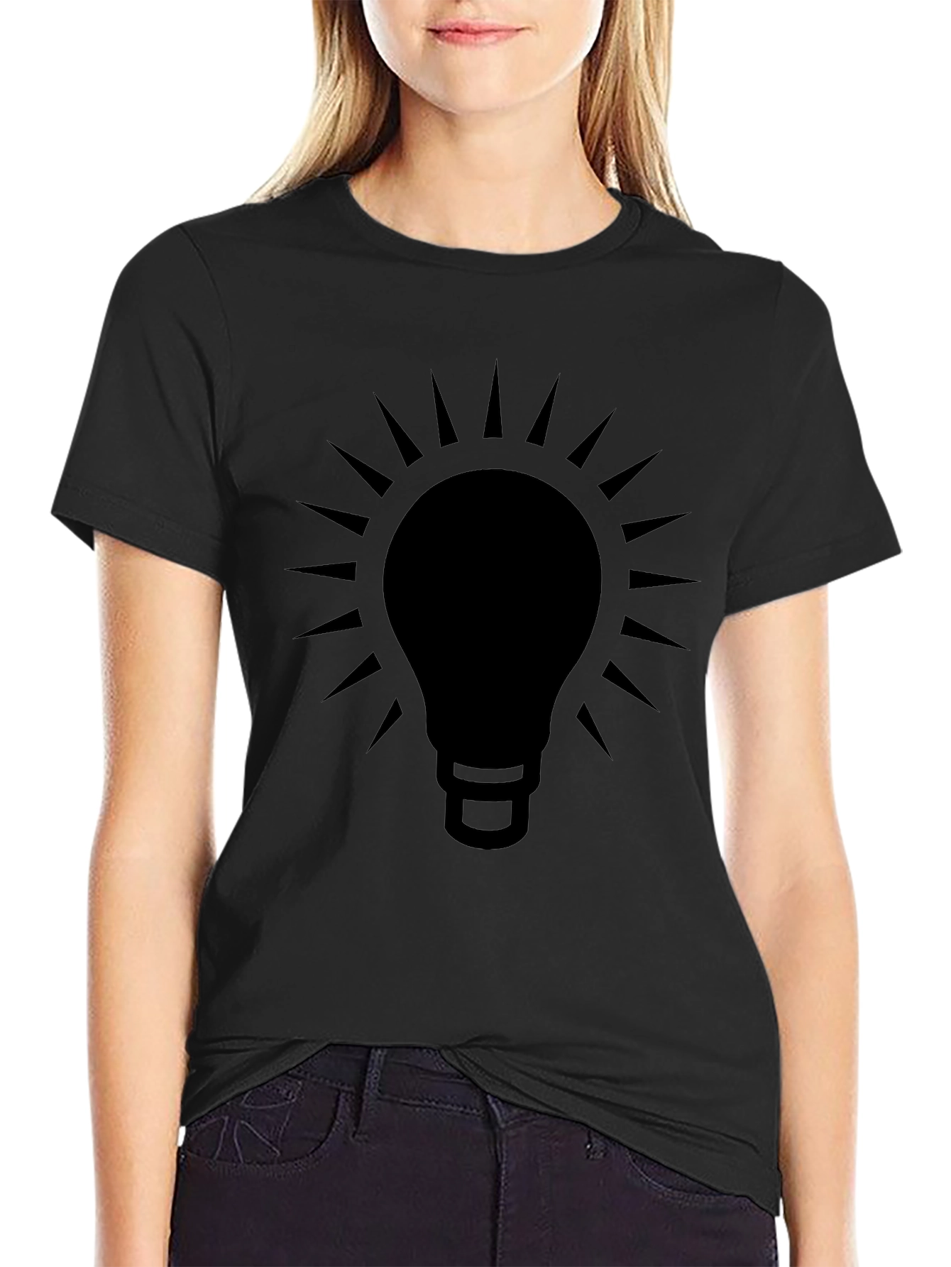 Idea Bulb Graphic Tee - Modern Black T-Shirt