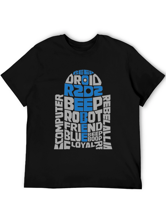 R2-D2 Word Art T-Shirt - Black