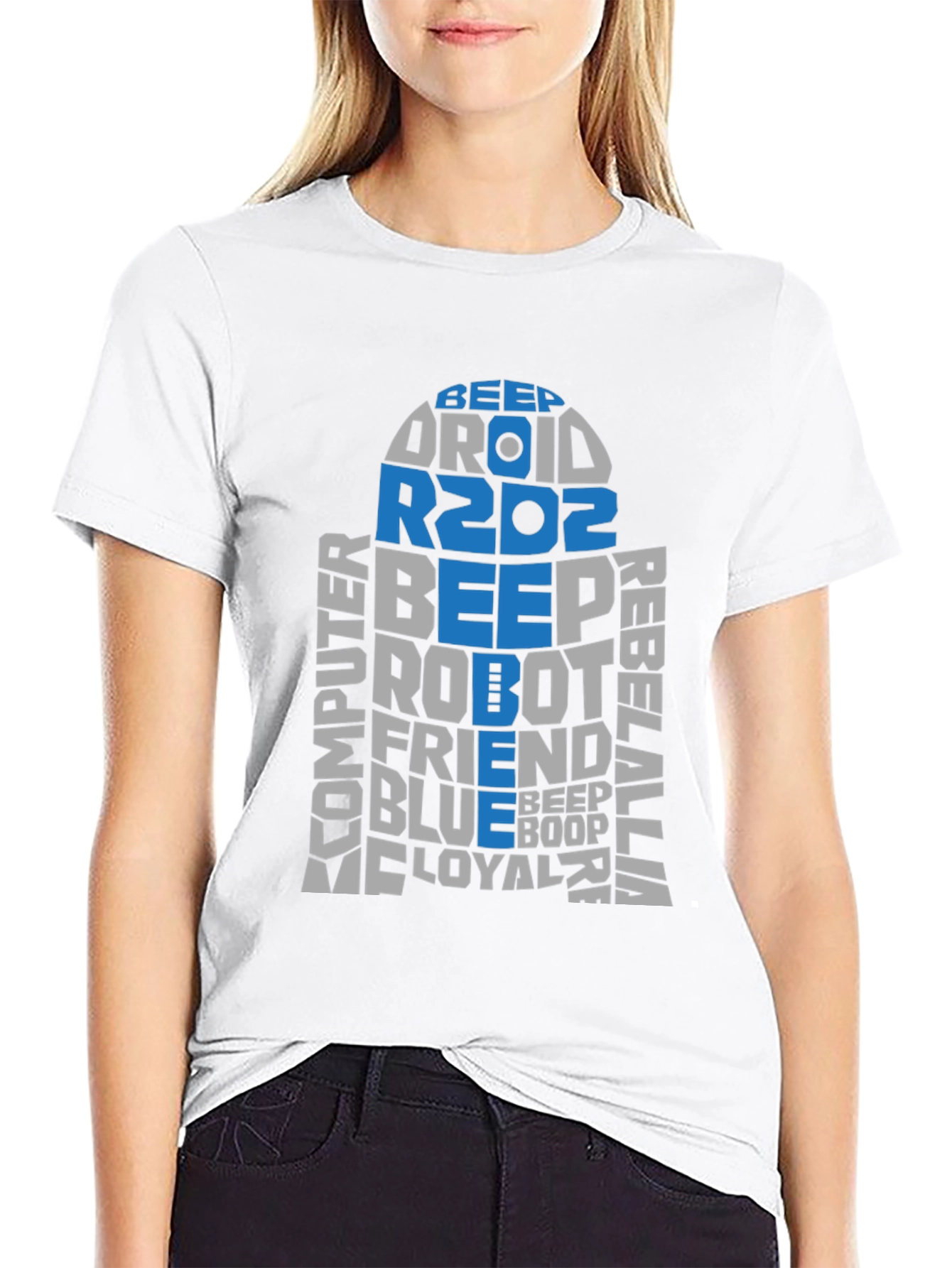 R2-D2 Word Art T-Shirt - Black