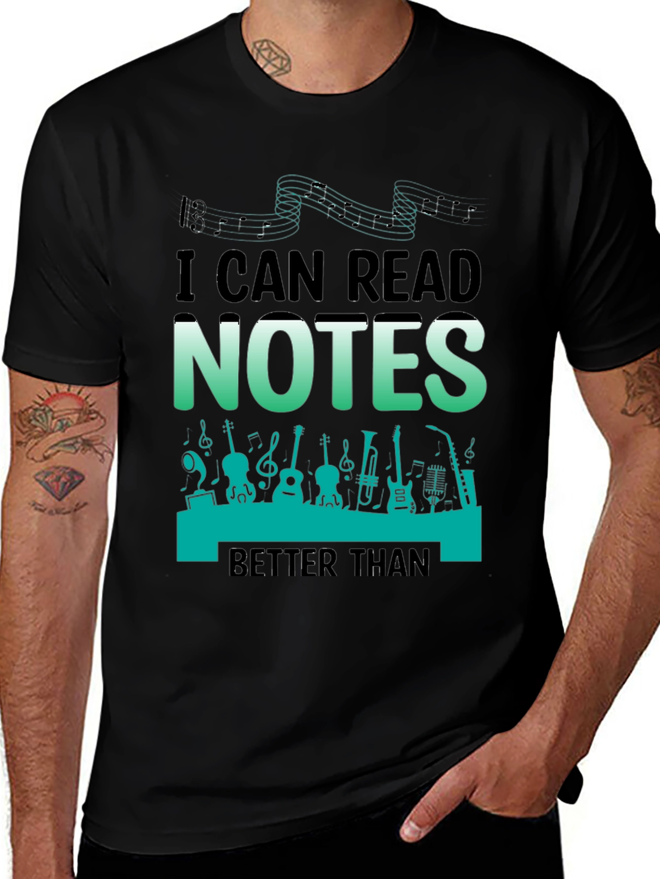 Music Notes T-Shirt - Read Music Better Than...