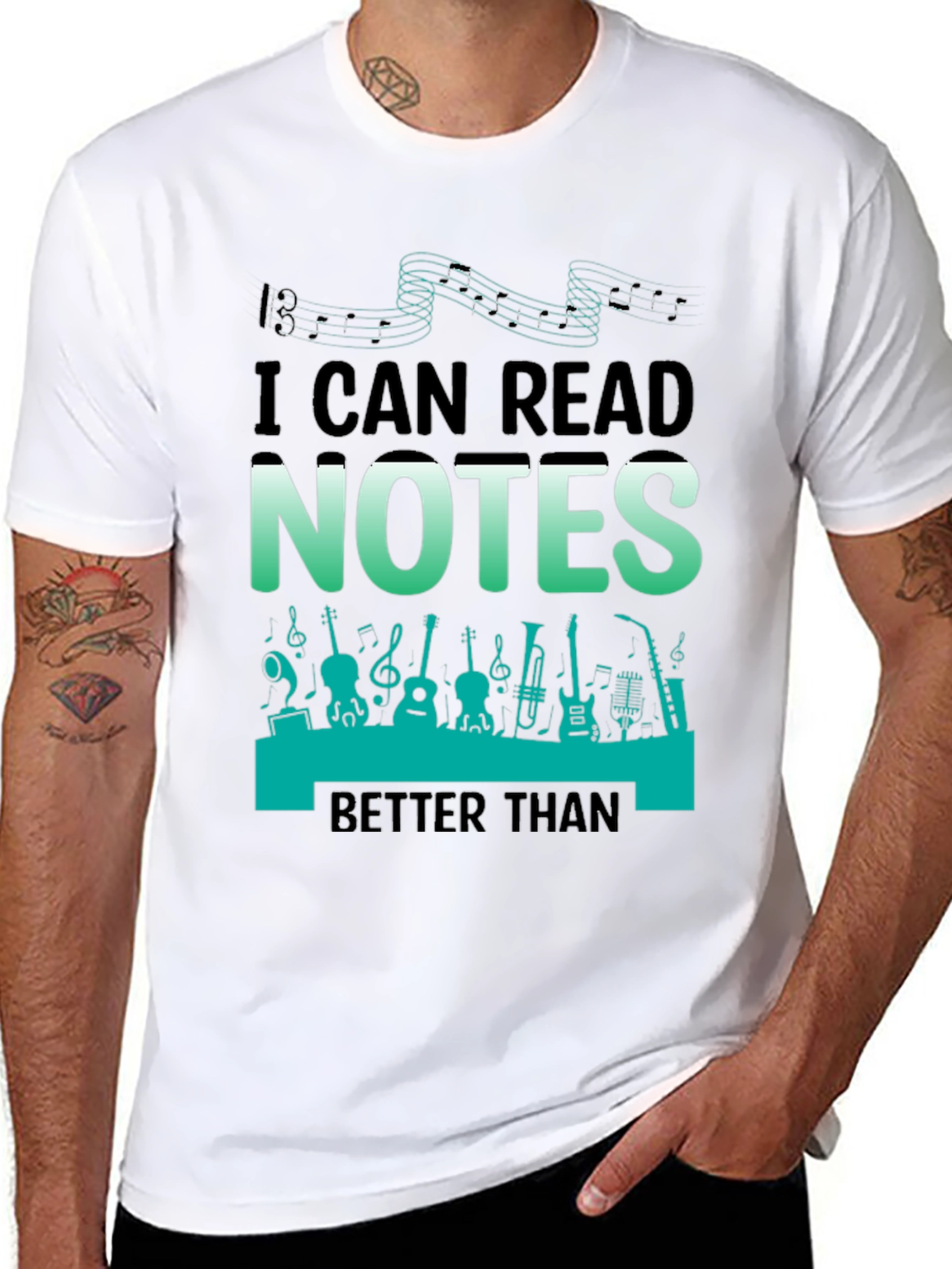 Music Notes T-Shirt - Read Music Better Than...