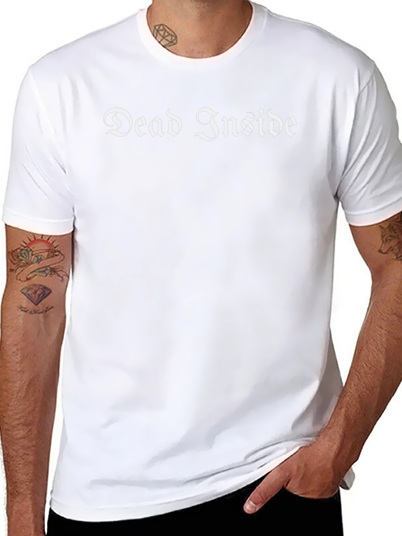 Dead Inside Gothic Text T-Shirt - Black