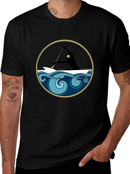 Kayaker Graphic Tee - Black Cotton Blend