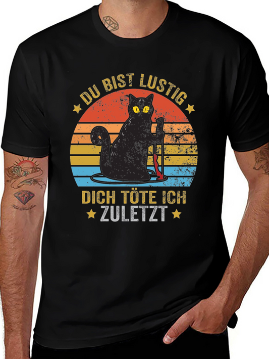 Du Bist Lustig Black Cat Graphic Tee